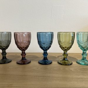 Copas vidrio labrado color x6