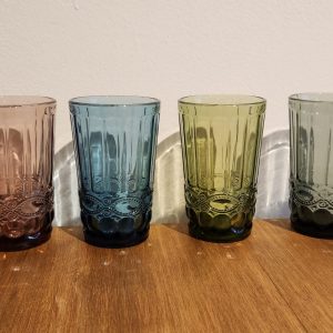 Juego de vasos vidrio color